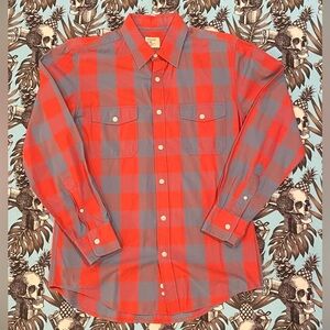 Old Navy Check Dress Shirt. Red, Blue Medium Fit